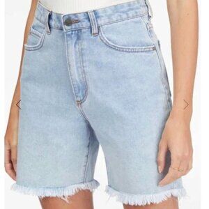 Billabong Women's Long Time High‎ Rise Frayed Hem Jean Shorts Size 30